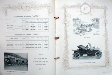 Preview: Aries Voitures de Ville Modellprogramm 1910 Automobilprospekt (10768)