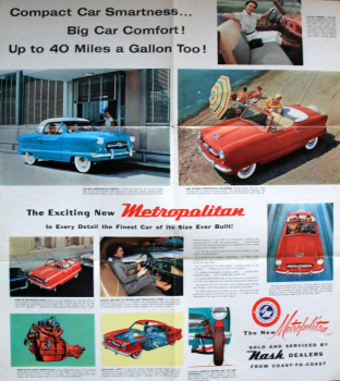 Preview: Nash Metropolitan Modellprogramm 1955 Automobilprospekt (10762)