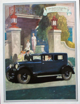 Hudson Super Six Coach Modellprogramm 1928 Automobilprospekt (10759)