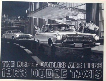 Dodge Taxis Modellprogramm 1963 "The Dependables" Automobilprospekt (10758)