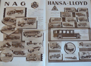 Preview: Brennabor NAG Hansa-Lloyd Modellprogramm 1926 "GDA-Spiegel" Automobilprospekt (10790)