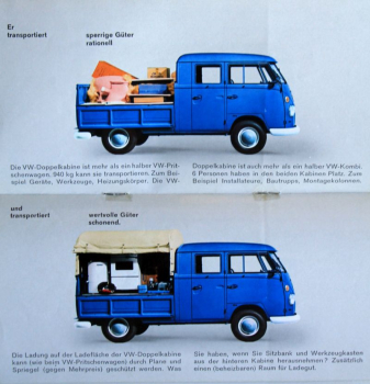 Preview: Volkswagen T1 Transporter Modellprogramm 1965 Automobilprospekt (10811)