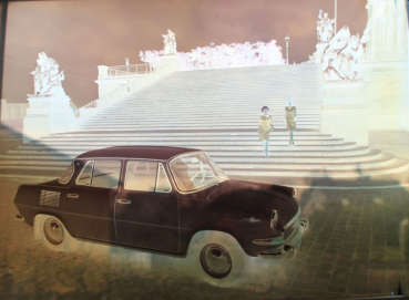 Skoda 1000 MB Stairwell Zwinger Dresden 1968 Press-Negative (10836)