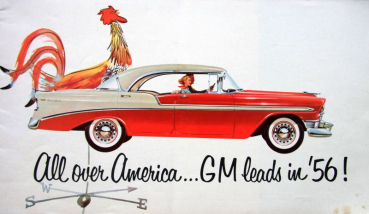 General Motors Cadillac Chevrolet Modellprogramm "All over America" 1956 Automobilprospekt (10801)