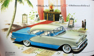 General Motors Cadillac Chevrolet Modellprogramm "All over America" 1956 Automobilprospekt (10801)