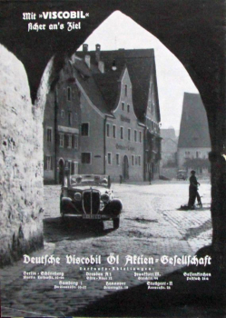 Preview: Viscobil Autoöl 1938 "Hinein in den Frühling" Tankstellenprospekt (10861)