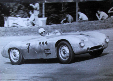 Borgward 1500 RS Rennwagen mit Erwin Bauer Solitude Rennen 1956 Werksfoto (10874)