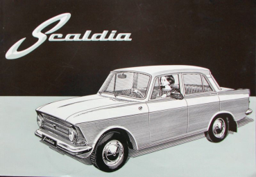 Moskwitsch Scaldia Modellprogramm 1964 Automobilprospekt (10888)