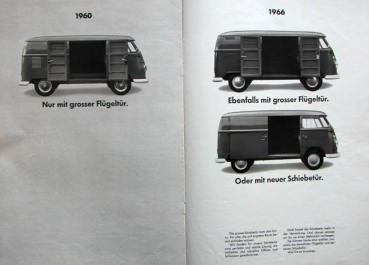 Preview: Volkswagen T1 Transporter Modellprogramm 1966 Automobilprospekt (10906)