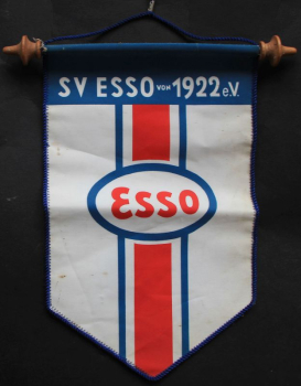Esso Wimpel "SV Esso von 1922" Sportverein 1950 Seidenstoff (10916)