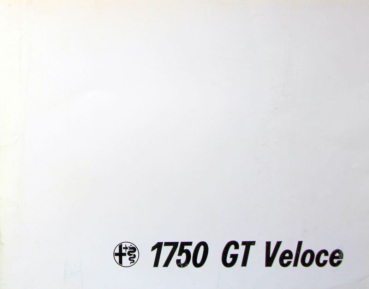 Alfa Romeo 1750 GT Veloce Modellprogramm 1969 Automobilprospekt (10932)