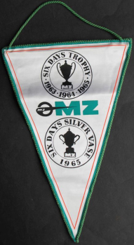 Preview: MZ Motorrad Wimpel 1965 "Six Day Sieger" Baumwolle (10956)