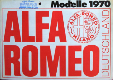 Alfa Romeo Modellprogramm 1970 Automobilprospekt (10999)