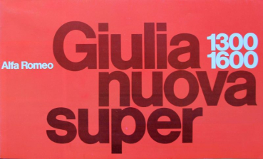 Alfa Romeo Giulia 1300 Nuova Super Modelprogram 1972 Carbrochure (11000)