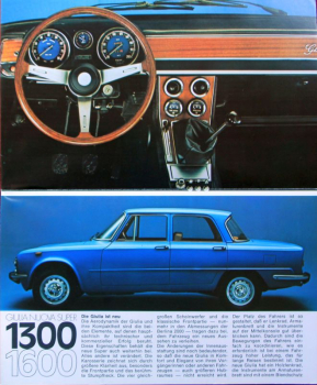Alfa Romeo Giulia 1300 Nuova Super Modelprogram 1972 Carbrochure (11000)