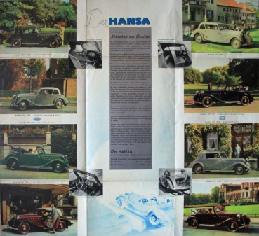 Preview: Borgward Hansa 1100 - 1700 Modellprogramm 1936 Automobilprospekt (11120)