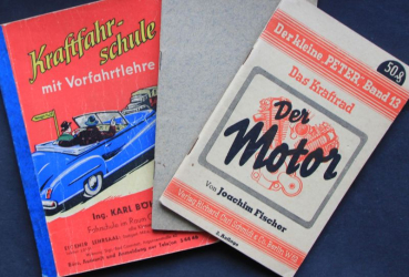 Fischer "Der Motor" + "Kraftfahrschule" + "Mechanikerinnung" Fahrzeugtechnik-Konvolut 1950 (11116)