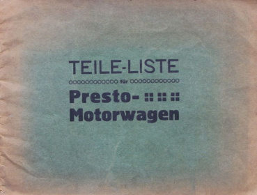 Presto Motorwagen 1912 Ersatzteilliste (11128)