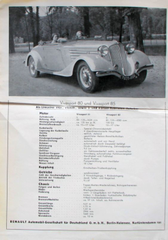 Preview: Renault Modellprogramm 1935 Automobilprospekt (11125)