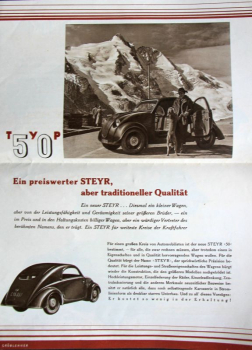 Preview: Steyr Modellprogramm 1936 Automobilprospekt (11123)