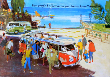 Volkswagen T1 Transporter Sambabus 1962 "Der große VW für kleine Gesellschaften" Automobilprospekt (11133)
