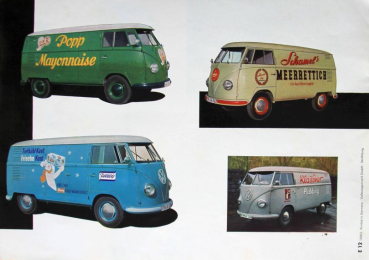 Preview: Volkswagen T1 Transporter Modellprogramm 1958 "Werbebeschriftungen" Automobilprospekt (11141)