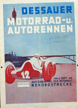 "Dessauer Motorrad- und Autorennen" Dessau September 1949 Rennprogramm (9171)