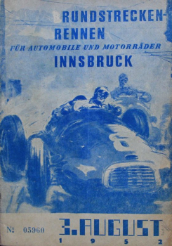 Rundstreckenrennen Innsbruck August 1952 Rennprogramm (11178)