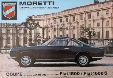 Moretti Fiat 1500 Coupe 1600 S Modellprogramm 1968 Automobilprospekt (11225)