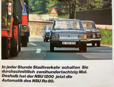 NSU 1200 Automatik Modellprogramm 1969 Automobilprospekt (11214)