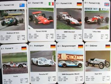 Preview: Altenburg Spielkarten "PS - Rennwagen" 1972 Kartenspiel (11228)