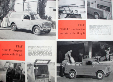 Preview: Fiat 1100 Millecento Industriale Modellprogamm 1954 Automobilprospekt (11265)