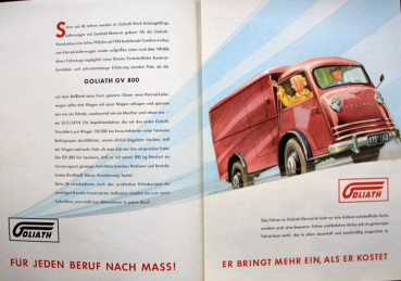 Preview: Goliath GV 800 Modellprogramm 1953 Automobilprospekt (11266)