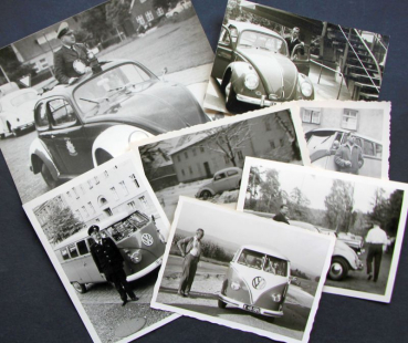Volkswagen Käfer Transporter Fotokonvolut 1958 neun Fotos (11289)
