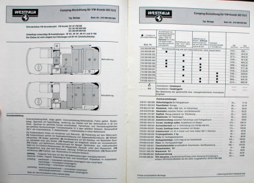 Preview: Volkswagen T2 Transporter Westfalia Campingwagen Modellprogramm 1973 Automobilprospekt (11306)