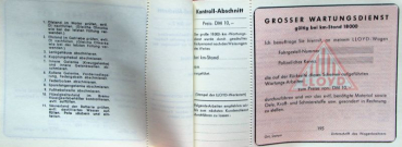 Preview: Lloyd 600 Kundendienst-Heft 1959 (11296)
