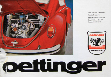 Volkswagen Käfer Oettinger Okrasa Tuning 1967 Automobilprospekt (11299)