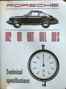 Porsche 911 S "Technical Specifications" Typen und Maße 1968 (11423)