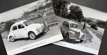 Renault 4 CV 1959 zwei Original Werksfotos (11441)
