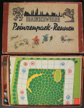 Preview: Reinhardt Braunschweiger Prinzenpark-Rennen Rennsport-Brettspiel in Originalkarton (11432)
