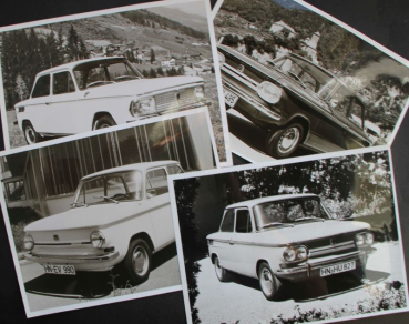 NSU Prinz Modellprogramm 1965 vier Werksfotos (11448)