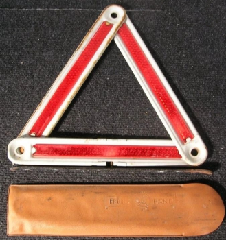 Preview: Warndreieck Feuerhand "Rubin" Metall mit Schuber 1955 (11466)