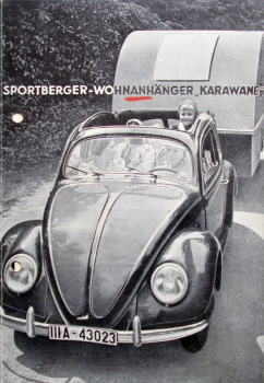 Sportberger Volkswagen KdF Wohnanhänger "Karawane" 1941 Wohnwagen-Prospekt (11494)