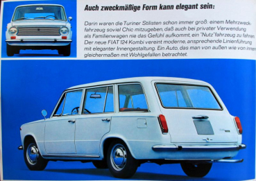 Preview: Fiat 124 Kombi Modellprogramm 1971 Automobilprospekt (11517)