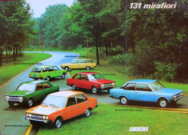 Fiat 131 Mirafiori Modellprogramm 1975 Automobilprospekt (11515)