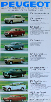 Preview: Peugeot Modellprogramm 1970 Automobilprospekt (11510)