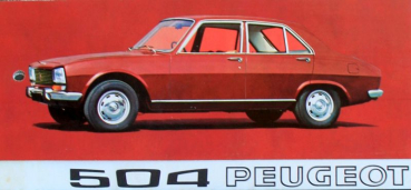 Preview: Peugeot 204 - 504 Modellprogramm 1968 drei Automobilprospekte (11506)