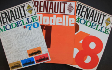 Renault Modellprogramm 1969 - 1971 drei Automobilprospekte (11504)