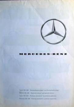 Mercedes-Benz Farbprogramm Standardlackierungen 1964 Automobilprospekt (11525)