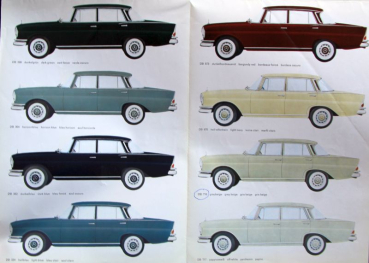 Preview: Mercedes-Benz Farbprogramm Standardlackierungen 1964 Automobilprospekt (11525)